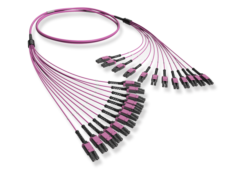 24xLC-UPC/LC-UPC Duplex Uniboot, Push-Pull-Boot, OM4