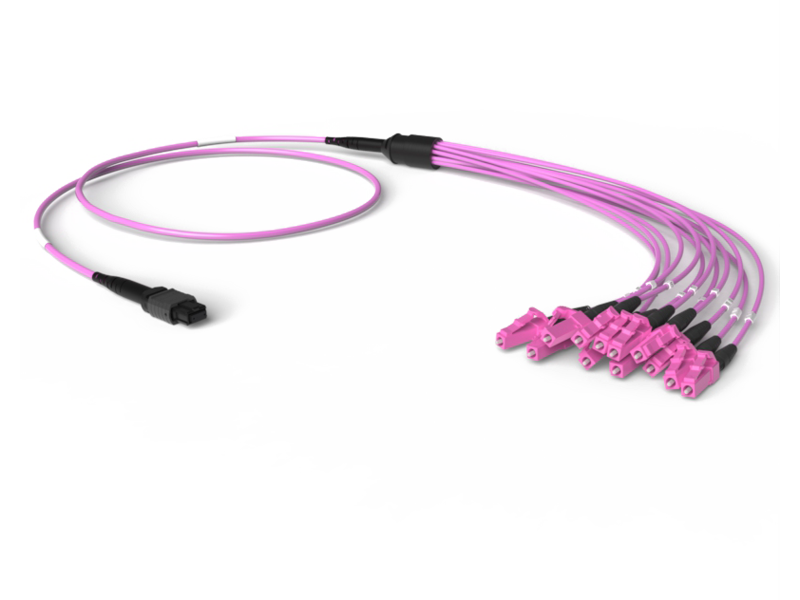 Оптическая соединительная сборка 12 x 50/125 OM4+, MTPf/LC-PC Simplex