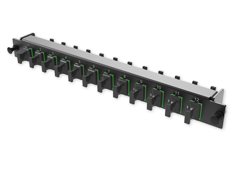 A2 - Adapter plate 12 x MTP adapters (green), SM, type AS (Up&Down)