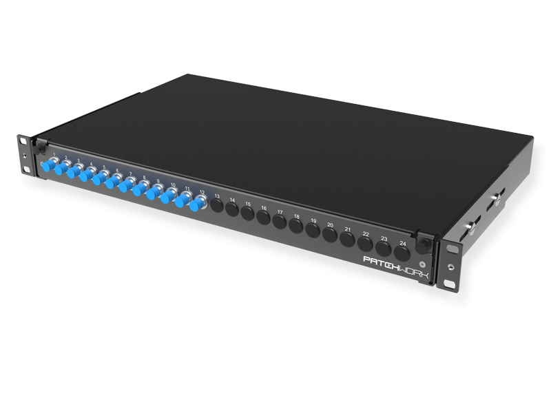 FO panel  12 x FC-UPC Simplex, 09/125 OS2