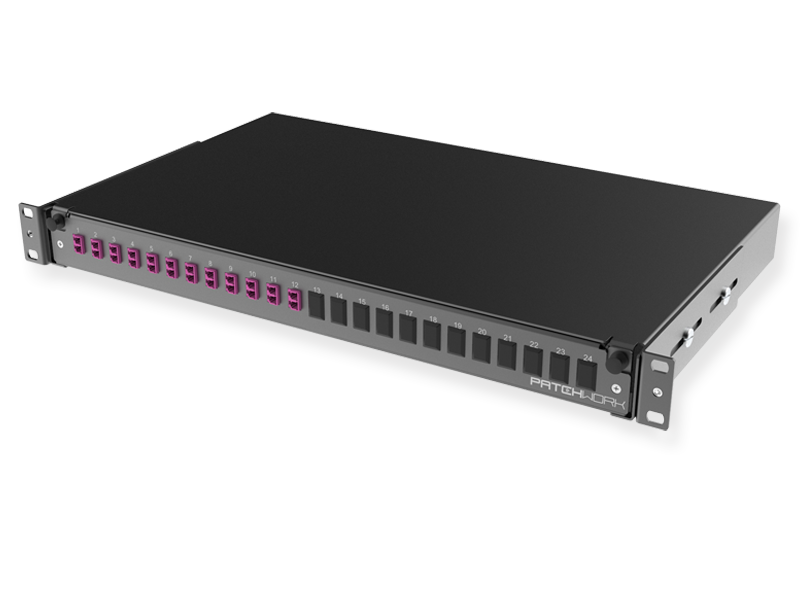 FO panel 12 x LC Duplex, 50/125 OM4