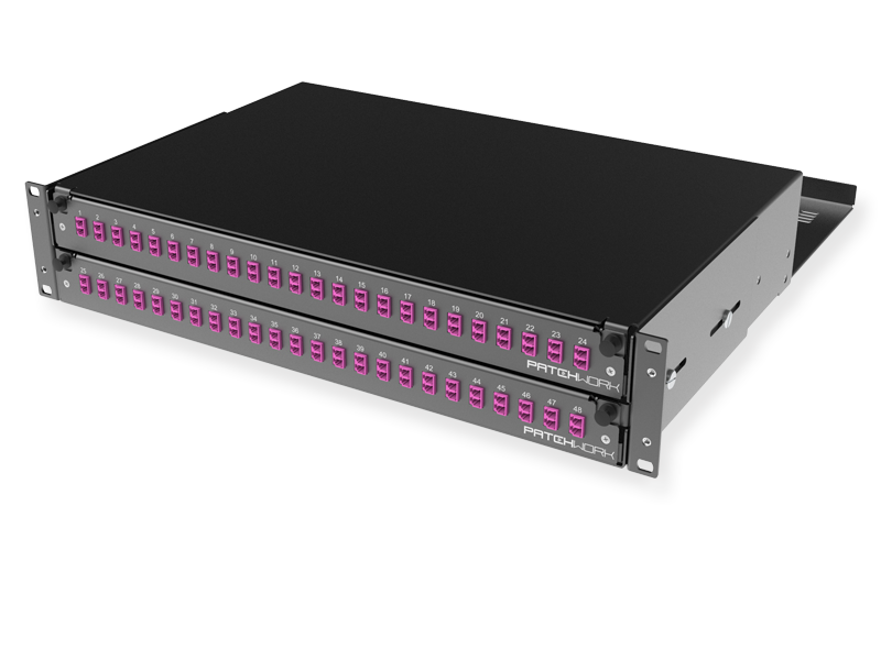 FO panel 48 x LC Duplex, 50/125 OM4