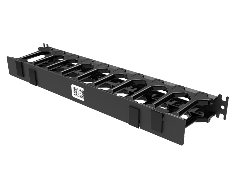 Ulmus - Horizontal cable manager with cover 1U 100mm